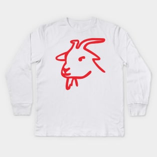 Simone Biles Greatest of All Time Red GOAT Drawing Kids Long Sleeve T-Shirt